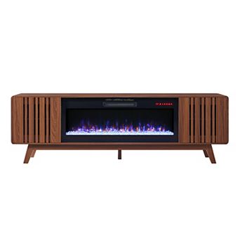 True Grip 78" Electric Fireplace TV Stand with 1400W Heater, 16 Color Flame