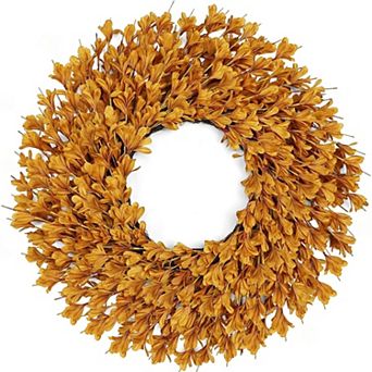 Fieldview 26 Inch Fall Wreath for Front Door Large Artificial Forsythia Autumn Decor Indoor Outdoor