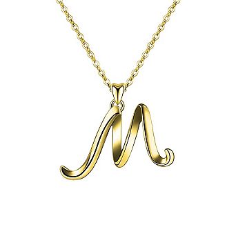 Stylish 14K Gold Plated Initial Pendant Necklace