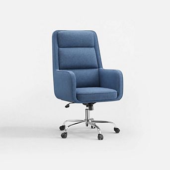 COLAMY COCOON Chenille Swivel Office Chair with Rocking Function