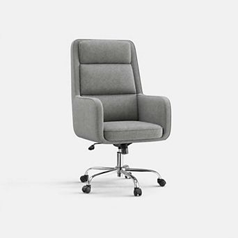 COLAMY COCOON Chenille Swivel Office Chair with Rocking Function