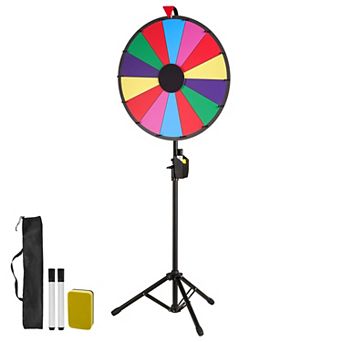 VEVOR 24 in Spinning Prize Wheel, 14 Slots Spinning Wheel with Tripod