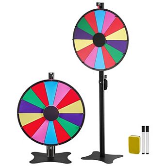 VEVOR 24 in Spinning Prize Wheel, 14 Slots Spinning Wheel with Stand