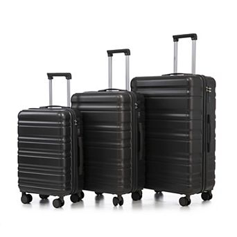 20“/24”/28" 3 pc Set of ABS Spinner Luggage, Carry-On Suitcase, Matching Colors, Combination Lock