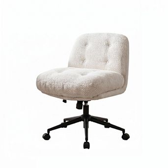 Cross Legged Office Chair No Arms, Adjustable Swivel Wider & Thickened, Ergonomic Desk Chair
