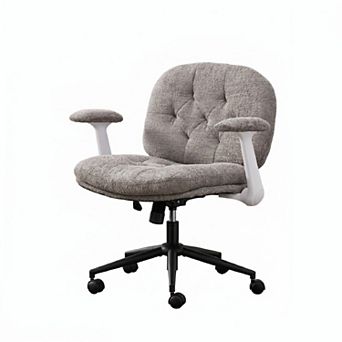 Cross Legged Chair with Flip-up Armrests, Comfy Swivel Chairs with Wide Seat
