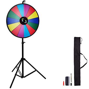 VEVOR 24 inch Spinning Prize Wheel, 14 Slots Spinning Wheel with Height Adjustable Stand