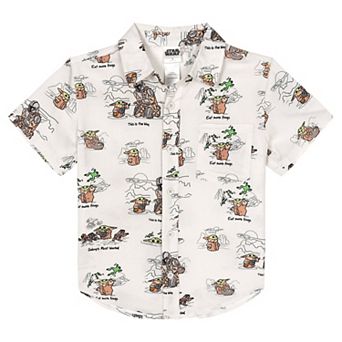Star Wars The Mandalorian Short Sleeve Button-Down Shirt