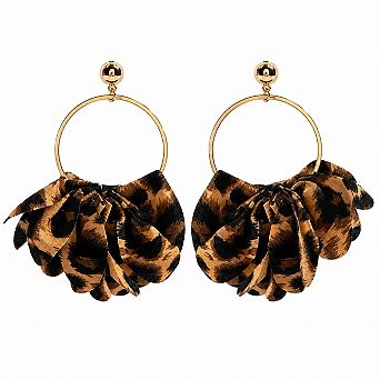 Chunky Leopard Flower Earrings