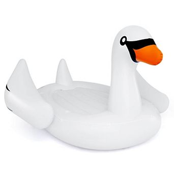 Costway Inflatable Swan Island Giant 4-Person Swan Pool Float with Cups Holders