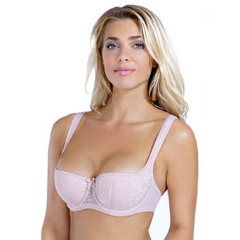 ROSME Women's Lace Balconette Bra, Underwire, Square Neck
