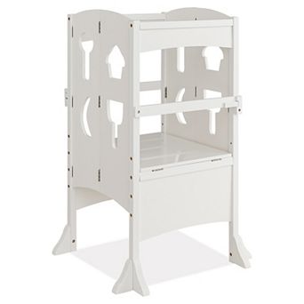 Costway Folding Kitchen Kids Step Ladder Stool Wooden Toddler Safety Tower Helper