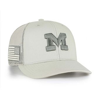 Men's '47 Stone Michigan Wolverines Operation Hat Trick Adjustable Trucker Hat