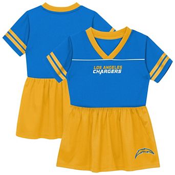 Toddler Outerstuff Powder Blue Los Angeles Chargers Stadium Lights V-Neck Fashion Football Jersey Dress