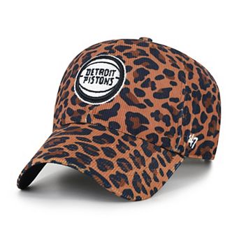 Women's '47 Brown Detroit Pistons Leopard Corduroy Clean Up Adjustable Hat