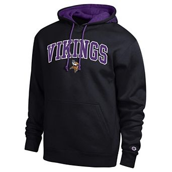 Men's Champion Black/Purple Minnesota Vikings Contrast Hoodie