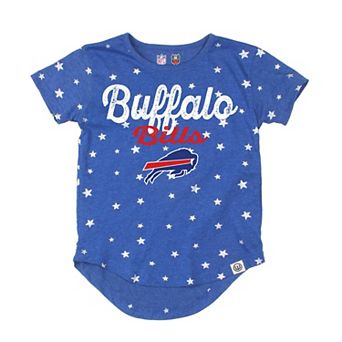 Girls Youth Wes & Willy Royal Buffalo Bills Shimmer Star T-Shirt