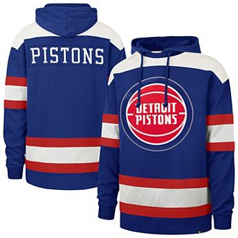 Men's '47 Blue Detroit Pistons Score Win Home Fleece Hoodie