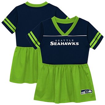 Toddler Outerstuff College Navy Seattle Seahawks Stadium Lights V-Neck Fashion Football Jersey Dress