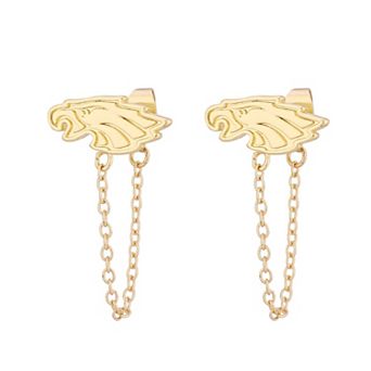 Women's LUV AJ Gold Philadelphia Eagles Chain Link Logo Stud Earrings