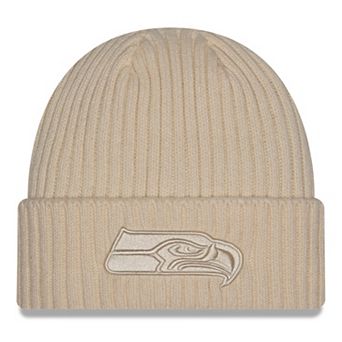 Men's New Era Cream Seattle Seahawks Color Pack Cuffed Knit Hat