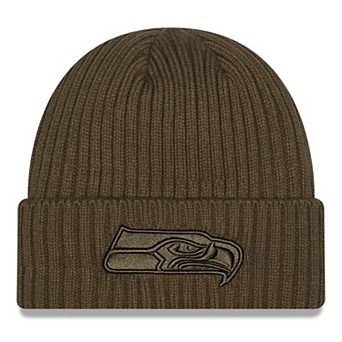 Men's New Era Olive Seattle Seahawks Color Pack Cuffed Knit Hat