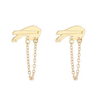 Women's LUV AJ Gold Buffalo Bills Chain Link Logo Stud Earrings