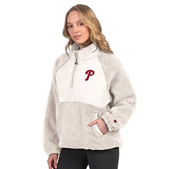 Women's Starter Cream Philadelphia Phillies Sherpa Quarter-Zip Jacket