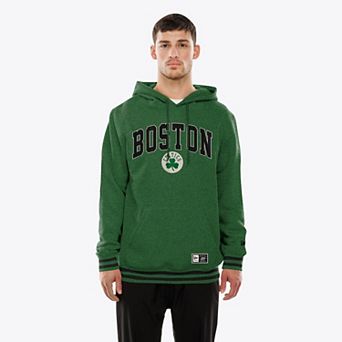 Men's New Era Kelly Green Boston Celtics Throwback Applique Logo Hoodie