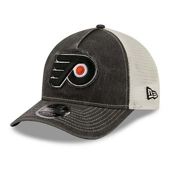Men's New Era Black Philadelphia Flyers Fan Applique M-Crown A-Frame 9FORTY Adjustable Hat