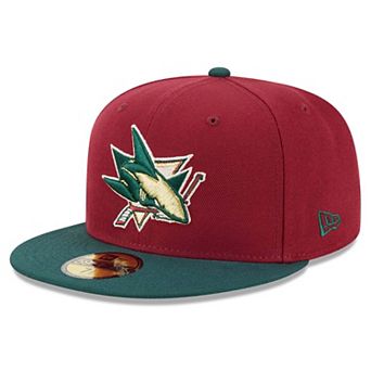 Men's New Era Crimson/Dark Green San Jose Sharks Evergreen 59FIFTY Fitted Hat