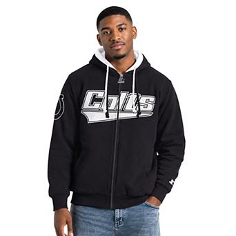 Men's Starter Black Indianapolis Colts The Rival Full-Zip Hooded Jacket