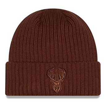 Men's New Era Brown Milwaukee Bucks Color Pack Cuffed Knit Hat