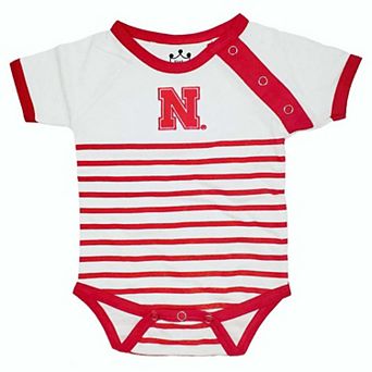 Newborn & Infant Little King Scarlet/White Nebraska Huskers Shoulder Snap Bodysuit