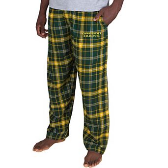 Men's Fanatics Green/Yellow Oregon Ducks Big & Tall Ultimate Plaid Flannel Pajama Pants