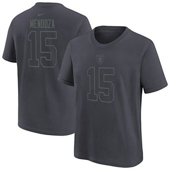 Youth Nike Fernando Mendoza Anthracite Las Vegas Raiders Name & Number T-Shirt