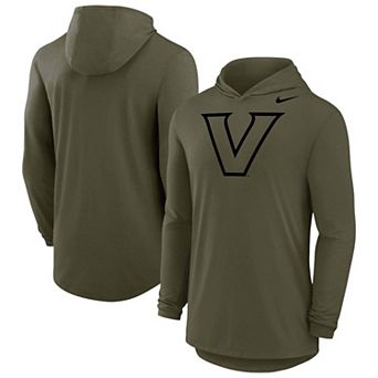 Men's Nike Olive Vanderbilt Commodores Dri-FIT Military Long Sleeve Hooded T-Shirt