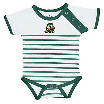 Newborn & Infant Little King Green/White Oregon Ducks Shoulder Snap Bodysuit