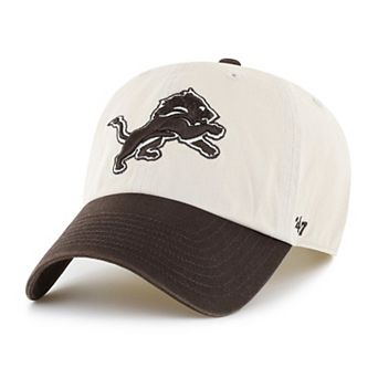 Men's '47 Natural/Brown Detroit Lions Clean Up Adjustable Hat