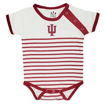 Newborn & Infant Little King Crimson/White Indiana Hoosiers Shoulder Snap Bodysuit