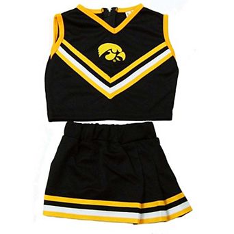 Girls Youth Little King Black Iowa Hawkeyes Two-Piece Cheer Set