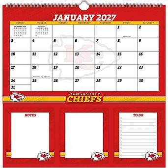 "Kansas City Chiefs 2027 12"" x 12"" Memomate Spiral Calendar"