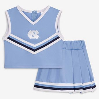 Girls Toddler Little King Carolina Blue North Carolina Tar Heels Two-Piece Cheer V-Neck Top & Skirt Set