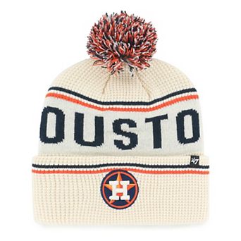 Men's '47 Natural Houston Astros Quattrle Cuffed Knit Hat with Pom