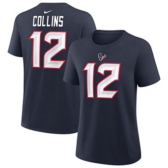 Women's Nike Nico Collins Navy Houston Texans Name & Number T-Shirt