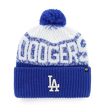 Men's '47 Royal Los Angeles Dodgers Bone Chill Cuffed Knit Hat with Pom