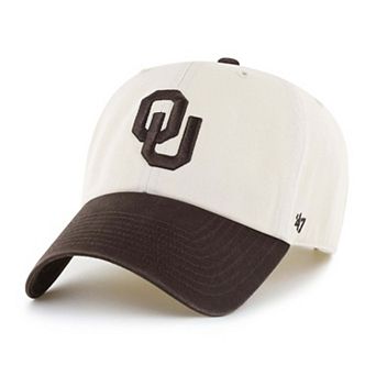 Unisex '47 Natural/Brown Oklahoma Sooners Clean Up Adjustable Hat