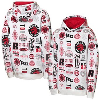 Youth Outerstuff White Toronto Raptors 3-and-D Allover Hoodie