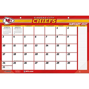 "Kansas City Chiefs 17"" x 11"" Desk Pad Calendar"