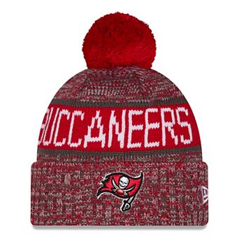 Men's New Era Red Tampa Bay Buccaneers Marled Cuffed Knit Hat with Pom